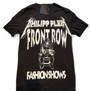 Philipp Plein Black Front Row Graphic Tee